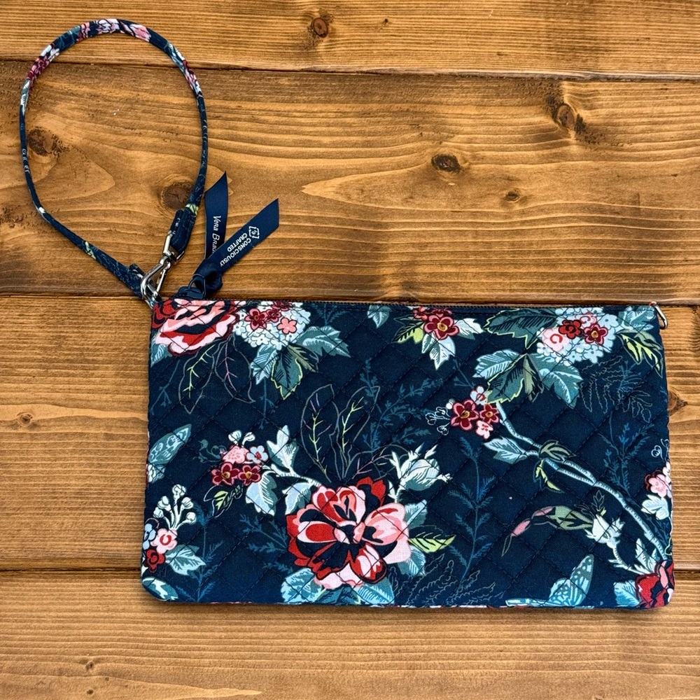 Vera Bradley RFID Convertible Wristlet ROSE TOILE NWOT